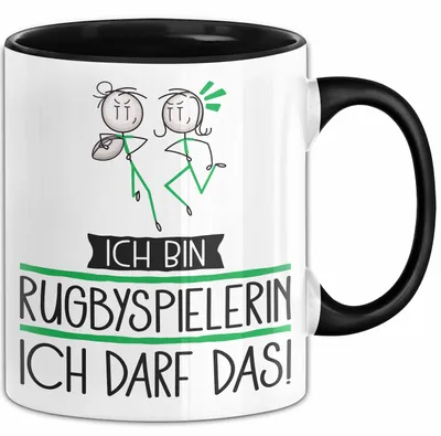 Produktbild von Geschenk für Rugbyspielerin Tasse Lustige Geschenkidee Geburtstag Ich Bin Rugbyspielerin Ich Darf Das (Schwarz)