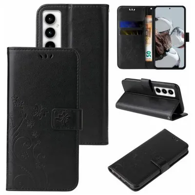 Produktbild von Kunstleder Flip-Hülle Floral für Samsung Galaxy A Serie - Farbe: Schwarz - Modellkompatibilität: Für Samsung Galaxy A35 5G
