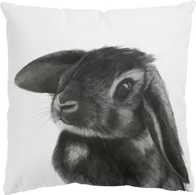 Produktbild von Dekokissen Tiere drinnen / Indoor Zierkissen Samt waschbar Design schwarz weiss Aquarell Sofakissen ohne Füllung