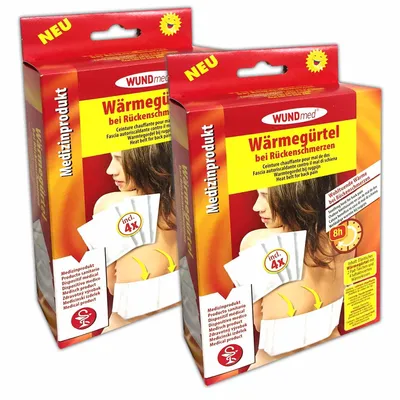 Produktbild von 2er Set Wärmegürtel mit 8 Wärmekissen Wärme Rückengurt Heizkissen Wärmepads