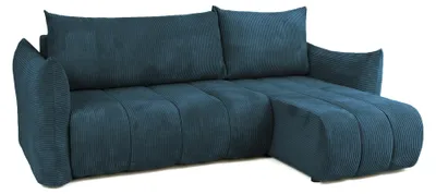 Image de Canapé d'angle modulable avec fonction couchage Flo Mini, Poso bleu marine (05)