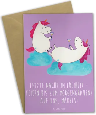 Produktbild von Mr. & Mrs. Panda babykarte Junggesellinnenabschied Feiern - Lavendeltraum - Geschenk, Freundinnen, Geschenke, einladungskarten, hochzeitskarten, osterkarten, Heirat