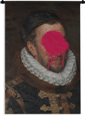Produktbild von MuchoWow® Wandteppich Wandbehang Wilhelm von Oranien - Adriaen Thomasz - Rosa 120x180 cm Tapisserie Dekoration Wandtuch - Schlafzimmer - Dekorationen für das Haus