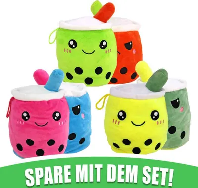 Obrázek produktu pro Sada 3 oboustranných plyšáků Bubble Tea