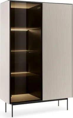 Produktbild von YOURHOUSE24 Vitrine ORTA WTSZ-107 mit LED-Beleuchtung, Kaschmir