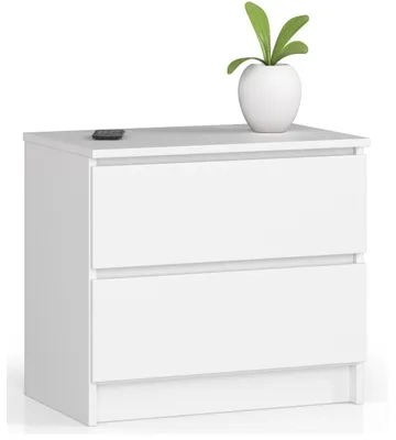 Immagine prodotto di Akord Comodino 2 Cassetti Bianco 60X40X55 Cm