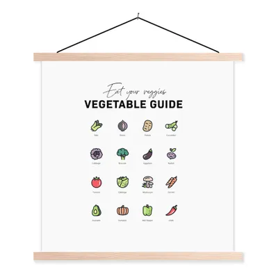 Produktbild von MuchoWow® Textilposter Küche - Lebensmittel - Gemüse 40x40 cm mit holzfarbenen Rahmen - Posterleiste