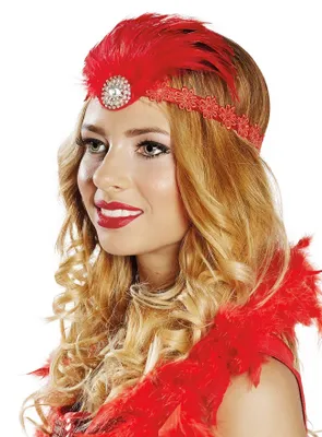 Produktbild von Rubies 4335459, Karnevalskostüm-Kopfband, Charleston, Polyester, Rot, 20 g