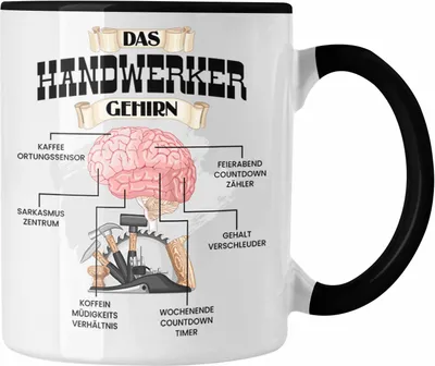 Produktbild von Trendation - Handwerker Tasse Lustiges Geschenk für Hausmeister Mechaniker Spruch Becher Geburtstag Weihnachten (Schwarz)