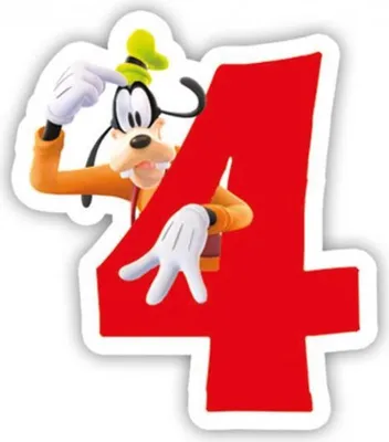 Produktbild von Micky Maus Kerze Zahl 4