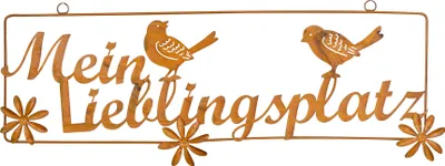 Produktbild von Schild Mein Lieblingsplatz L54cm Rost Braun Wandbild Wanddeko Garten Deko Hänger