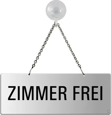 Produktbild von HängeschiId I Zimmer Frei I einseitig I mit Saugnapfhaken I 175x65 mm