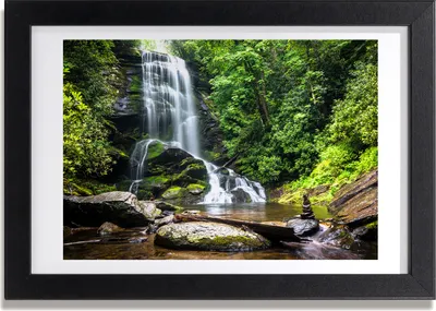 Produktbild von Bild 30x20 MDF-Rahmen, Wandkunst Wasserfall im Wald