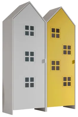 Image de VIPACK - CASAMI BRUGES Ensemble de 2 pièces composé de : Armoire à 1 porte avec façade en jaune et en blanc