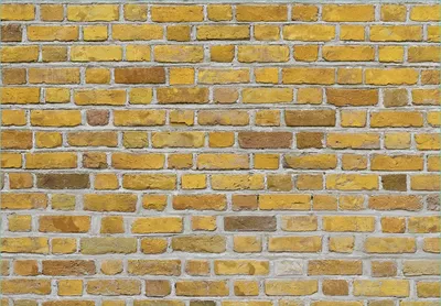 Produktbild von Wallario Fototapete Vliestapete, seidenmatte Oberfläche, einfache Verarbeitung, Größe 350 x 245 cm, Motiv Ziegelsteinwand in gelb - Backsteine