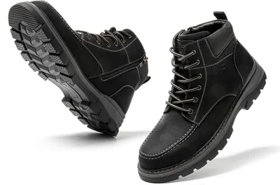 Produktbild von Herren Trekking-Schneestiefel Leder Rutschfest Schwarz 44