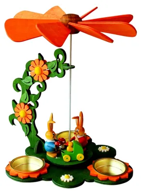 Produktbild von Osterpyramide orange mit Hasenfamilie