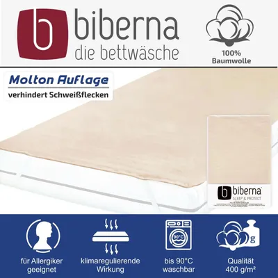 Produktbild von Biberna Premium Molton Auflagen. 100x200cm. Matratzenschoner