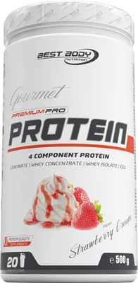 Produktbild von Best Body Nutrition - Gourmet Premium Pro Protein - 500 g Dose, 1 x 500 g Dose, Geschmack: Strawberry Cream