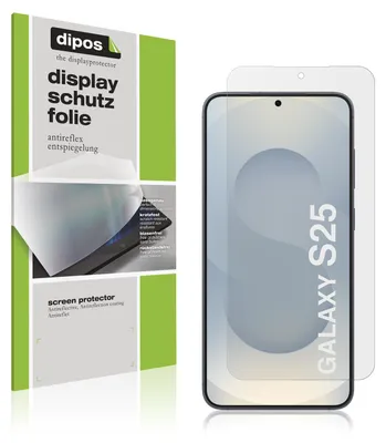 A product shot showing a screen protector package and a smartphone with a screen protector applied.