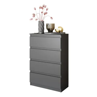Zdjęcie produktu dla Komoda 60 Cm Antracyt 4 Szuflady Salon, Sypialnia