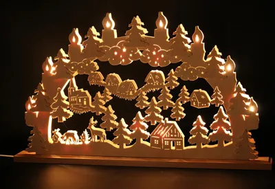 Produktbild von Original Erzgebirgischer Marken Schwibbogen Lichterbogen 70 x 43 cm S70-0_55