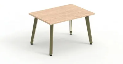 Image de Table d'appoint, table basse, aspect bois, rectangulaire, avec pieds en métal