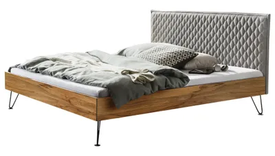 Produktbild von HASENA Designbett Sara Wildbuche Kopfteil grey 180x200