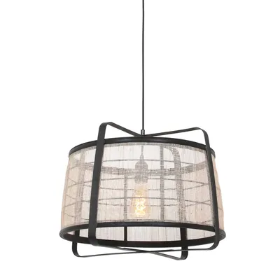 Image de Suspension - noir - Capos - métal textile - Ø 48cm - E27 - 3511ZW - Anne Lighting