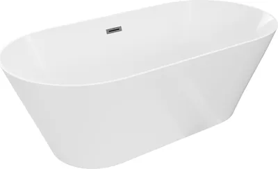 Immagine prodotto di Mexen Luna Slim vasca da bagno freestanding 170 x 75 cm, bianca, troppopieno gun gray spazzolato - 52041707500-66