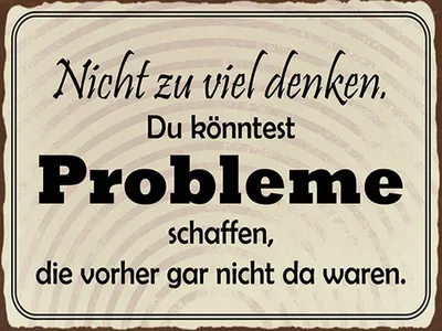 Produktbild von vianmo Holzschild 30x40 cm nicht viel denken können Problem