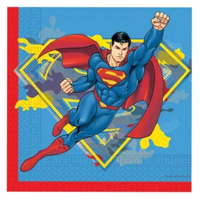 Obrázek produktu pro „Superman Krypton“ – dekorace na oslavu, varianta: 20 ubrousků | 33 × 33 cm, papír s certifikátem