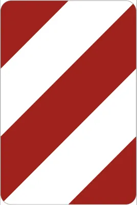 Produktbild von Verkehrsschild VZ626-10, Leitplatte (Aufstellung rechts), Alu, RA1, 500x750 mm