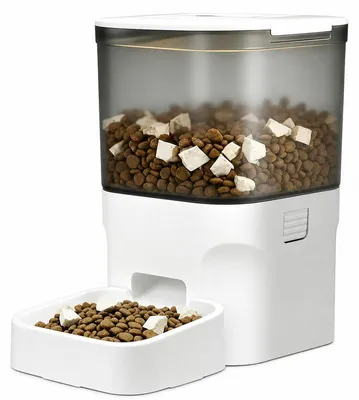 Produktbild von Automatischer Futterspender 4L mit Timer – 30 Mahlzeiten à 10 g – Netz- und Batteriebetrieb – für Katzen und Hunde