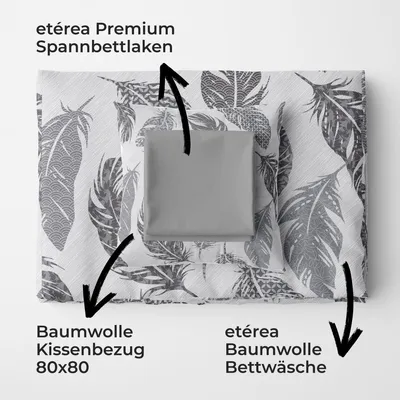Produktbild von etérea Spannbettlaken Baumwolle Grau