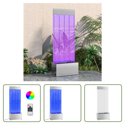 Obrázok produktu pre The Living Store Vodný stĺp s RGB LED diódami z nehrdzavejúcej ocele a akrylu 110 cm