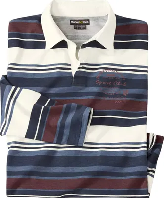 Image de Atlas For Men - Polo manches longues pour homme AF1515 (5XL) (Bleu/Bleu marine/Bordeaux/Blanc)