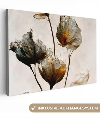 Obrázek produktu pro OneMillionCanvasses® - Plátno nástěnné umění - Vintage - Květiny - Rostliny - Abstraktní, nástěnná malba, nástěnné dekorace obrazy obývací pokoj, 120x80cm