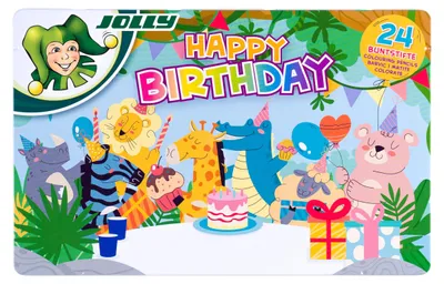 Image de JOLLY 3003-0010 JOLLY Happy Birthday Supersticks Delta Buntstifte farbsortiert, 24 St.