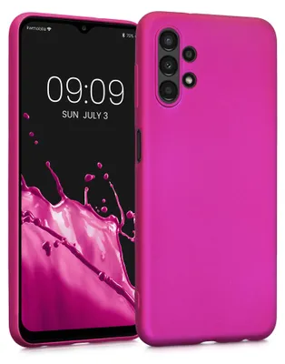Produktbild von kwmobile Handyhülle für Samsung Galaxy A13 4G Hülle - Silikon Case metallisch schimmernd - Schutzhülle Cover - Metallic Pink
