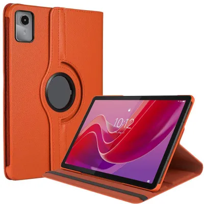 Image de Coque pour Lenovo Tab M11, Etui Rotatif 360° Multi-Angle Antichoc Effet Cuir Orange