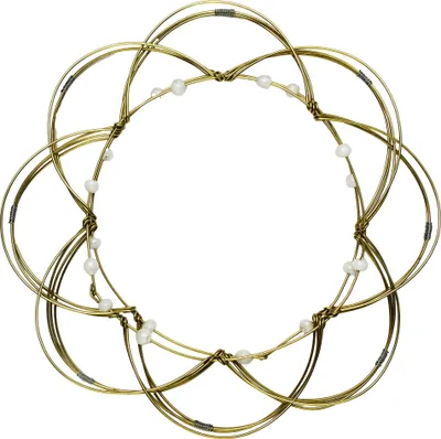 Produktbild von 4D Mandala dekoratives Drahtgeflecht gold weiß Entspannungsspiel Lebensblume