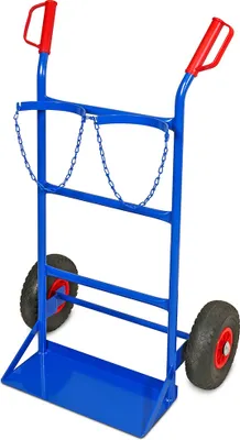 Produktbild von Flaschenkarre für 2 Gasflaschen 10, 20 oder 40 Liter, Tragkraft 100 kg, blau