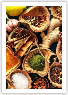 Produktbild von Poster - Poster ohne Rahmen - Küche Essen Kräuter Gewürze - 50x70 cm - Wand Bild - Wanddeko - Wandbilder - Kunstposter - Wandposter - Bilder - Kunstdruck - Wanddekoration - Wandbild - P2XPA50x70-2844