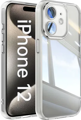 Produktbild von Handyhülle für iPhone 12 Hybrid Transparent TPU PC Militärschutz mit Kameraabdeckung Weiß