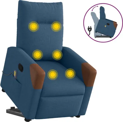 Produktbild von "2026 Promotion" Massagesessel mit Aufstehhilfe - Einzelsofa - Blau Stoff - Couchsessel CC17846