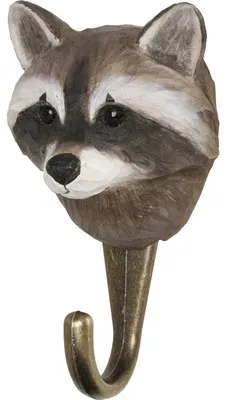 Imagen del producto de Ganchos para colgar ropa con diseño de animal, modelo "Waschbär" (tejón)