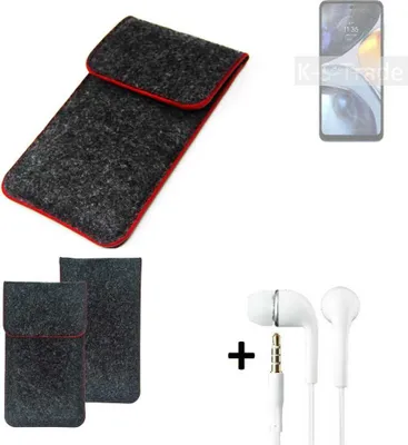 Produktbild von K-S-Trade Handy Schutz Hülle kompatibel mit Motorola Moto G22 Schutzhülle Handyhülle Filztasche Pouch Tasche Case Sleeve Filzhülle dunkelgrau