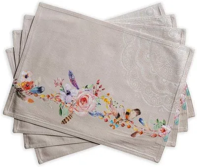 Produktbild von Famanu Platzsets 100% Baumwolle - Beige, 4er Set