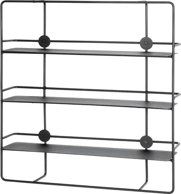 Produktbild von HAKU Wandregal schwarz - Metall, B/H/T: 53x56x14 cm